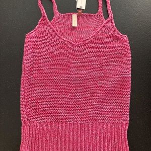 Anthropology Pilcro Jenna pink/rose knit tank xs